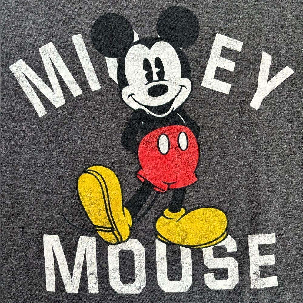 Disney Mickey Mouse Unisex Large Gray Crew Neck Tee Shirt